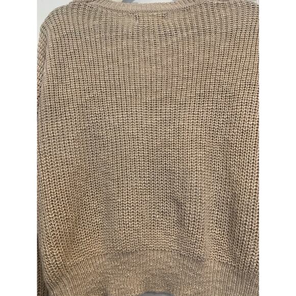 Pink Rose - Light Weight Knit Sweater - Tan - Size Medium Top - Picture 4 of 6